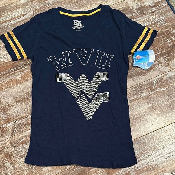 NWT West Virginia University Studded top - Picture 1 of 4